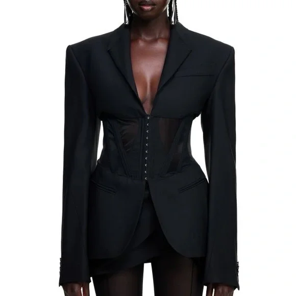 RARE LIMITED MUGLER H&M Corset Style Wool Jacket Blazer
